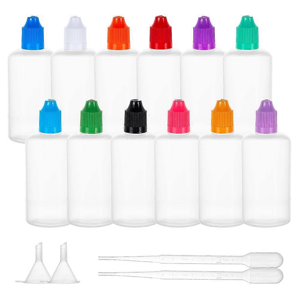 Plastic Liqiud Bottle with Mini Transparent Plastic Funnel Hopper and 2ml Disposable Plastic Transfer Pipettes Mixed Color 30pcs/set