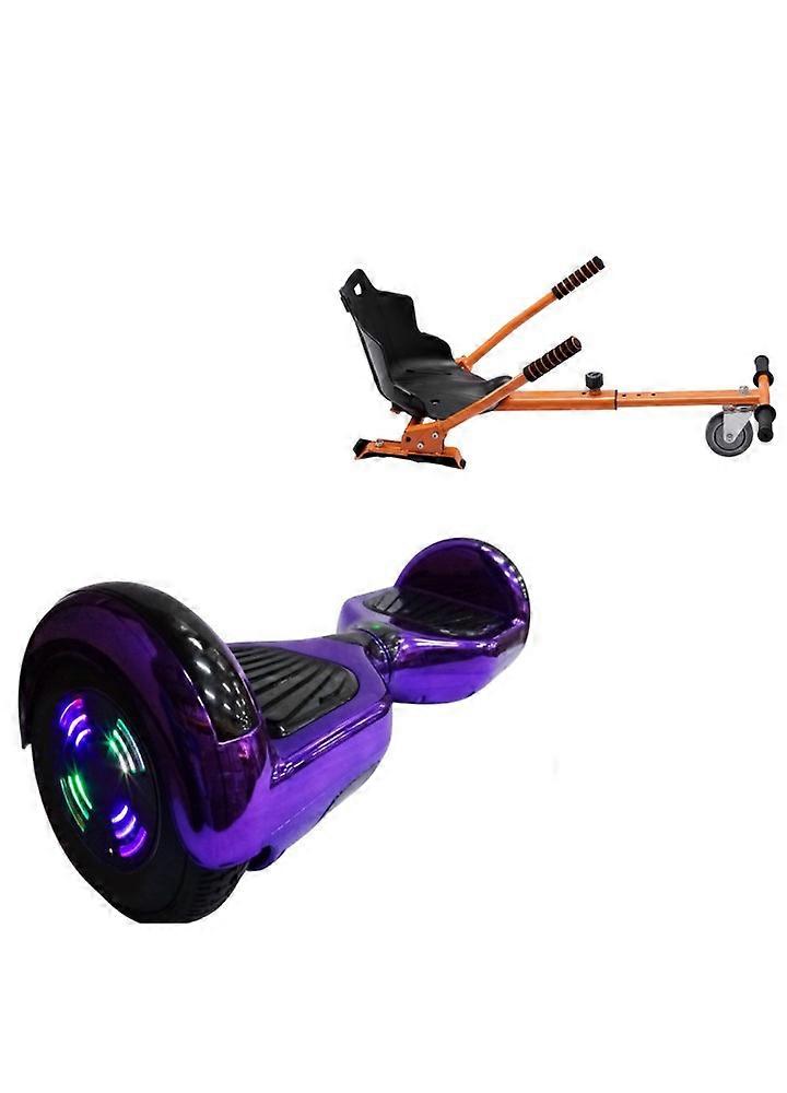 6,5-Zoll-Hoverboard mit Standard-Hoverkart, regulärem Electropurple Junior, Standard Range und orangefarbenem ergonomischem Sitz, Smart Balance