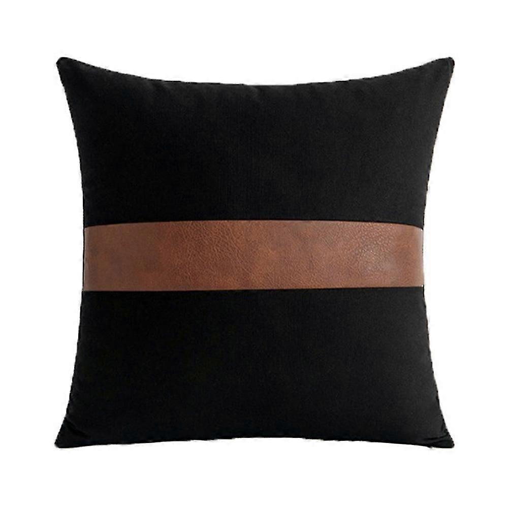 Couro artificial Modern Stripe Stitng Linho Sotaque Sofá Cama Sofá Travesseiro, 3745