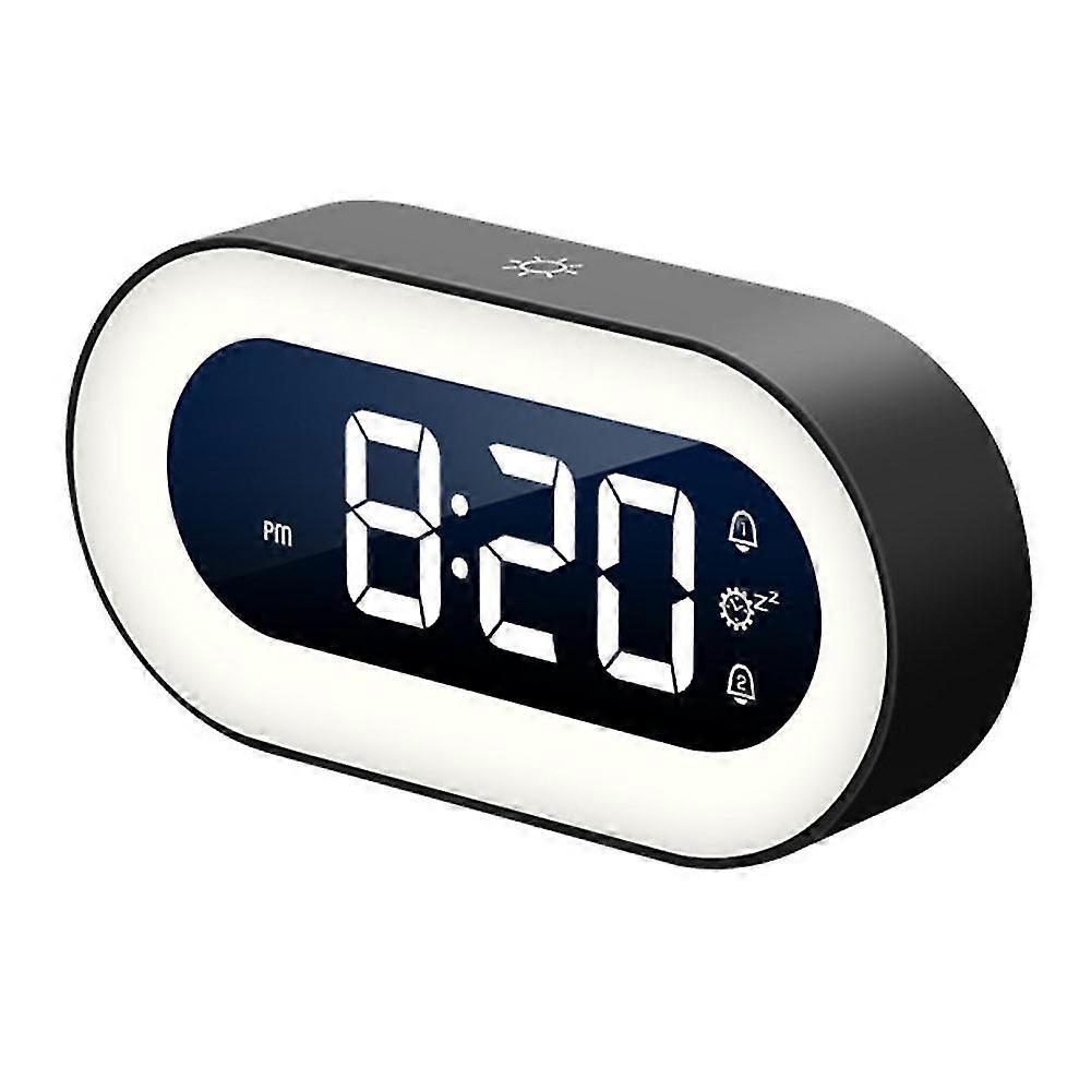 Small Colorful Led Digital Alarm Clo With Snooze, Simple To Operate, Full Range Brightness Dimmer, Adjustable Alarm Volume, Outlet Powered Compact C
