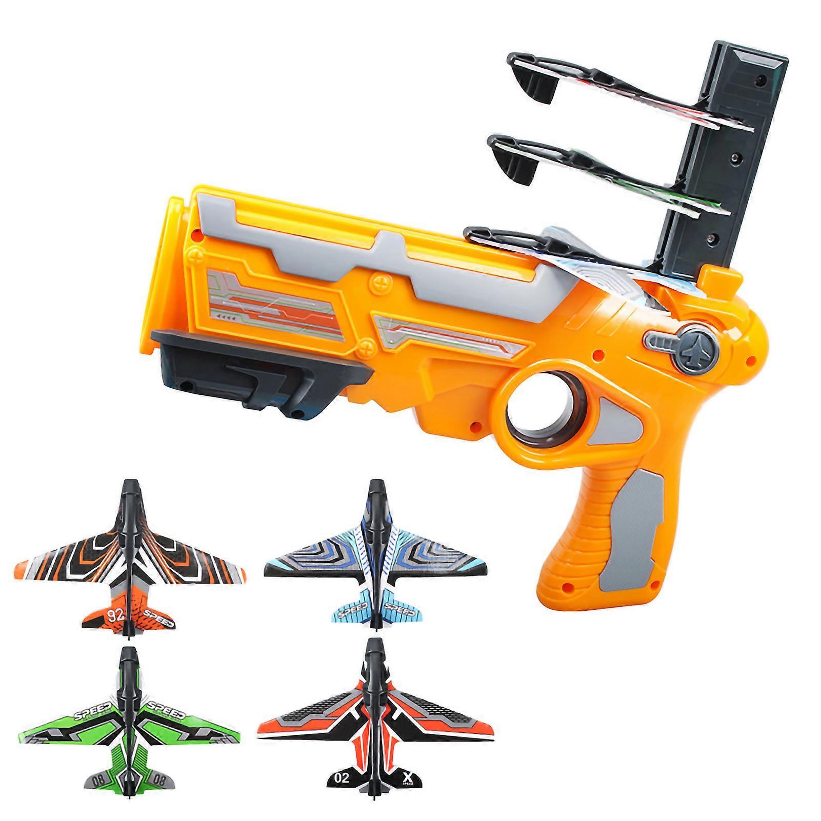 Catapult Plane Launcher Toy Bubble Airplane Toy One Click Ejection Plane Launcher Model for 3 Years Old and AboveOrange