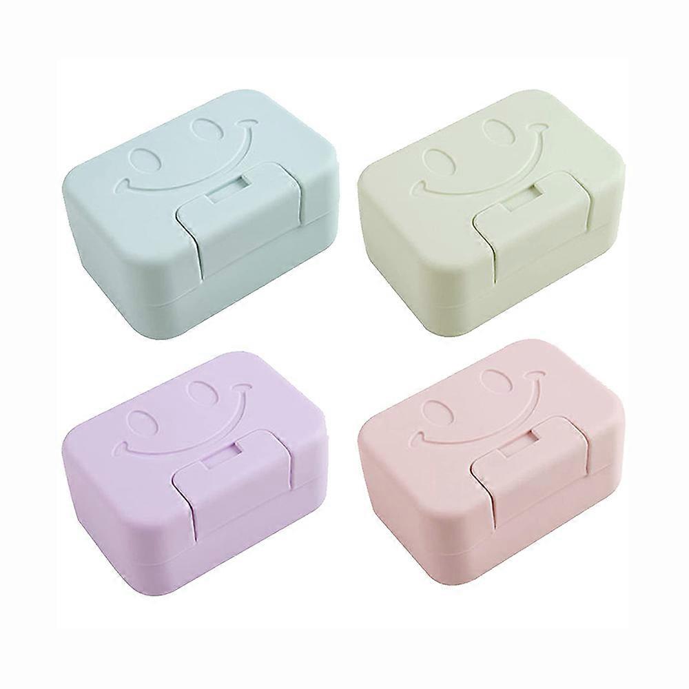 Soap Box Travel Soap Dish With Lid Soap Box 4 PCS