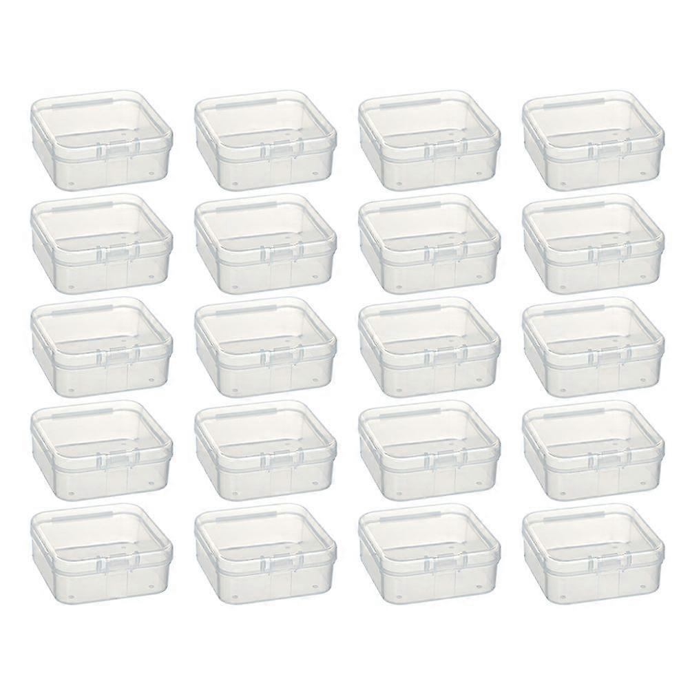 20Pcs Small Clear Plastic Containers with Lids Bead Organizers Small Storage Box Case