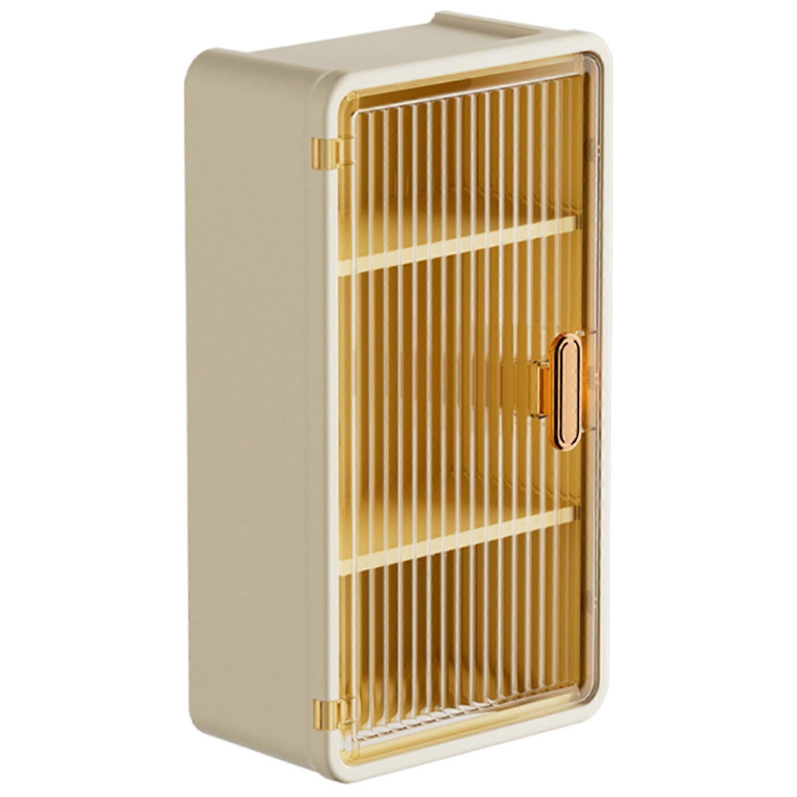 Tissue Holder with Shelf No Drilling Storage Rack with Lid Practical Paper Towel Dispenser for Bathrooms and Kitchens Yellow