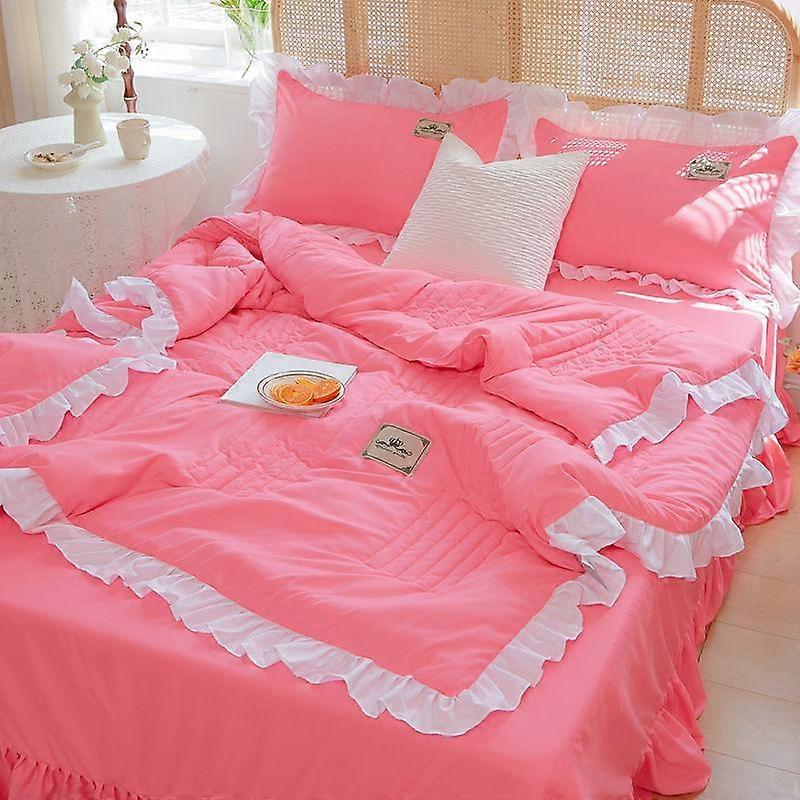 3Pcs/Set Korean Version Lace Summer Cool Quilt, Washable Cotton, Machine Washable Summer Quilt Sheets, Two Person Air-conditioned Quilt