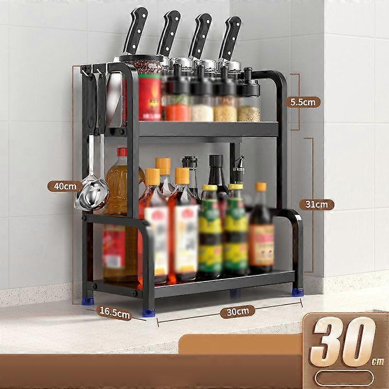 2/3Layer Kitchen Storage Shelf Stainless Steel Seasoning Jar Spice Storage Rack Chopsticks Knife Shelf Bar Organizer Accessories