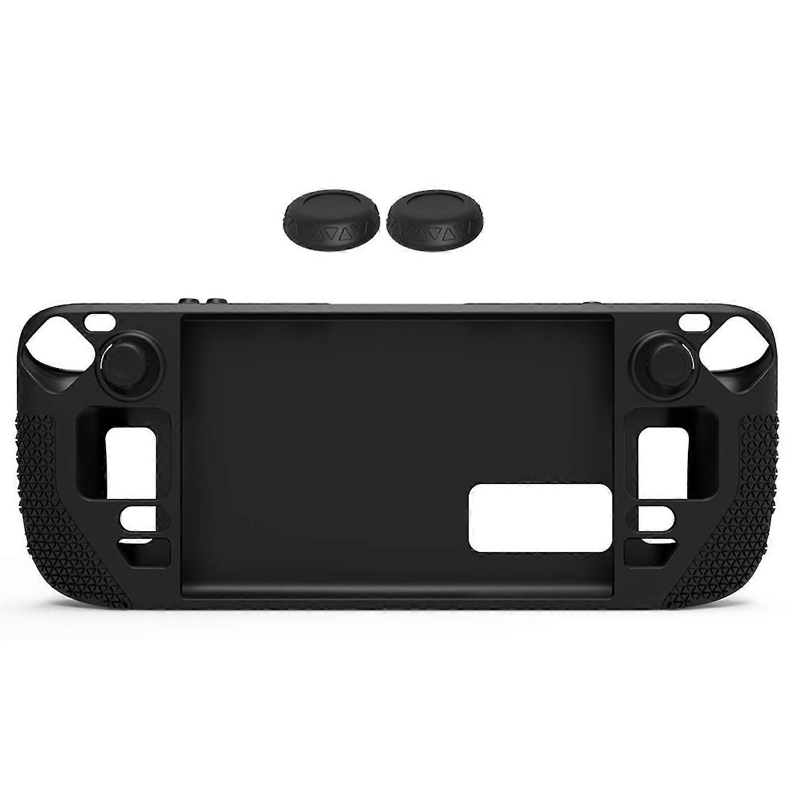 Game Console Protective Case with Thumb Grip Caps Impact Resistant Scratch-proof Silicone Protective Cover for Steam Deck