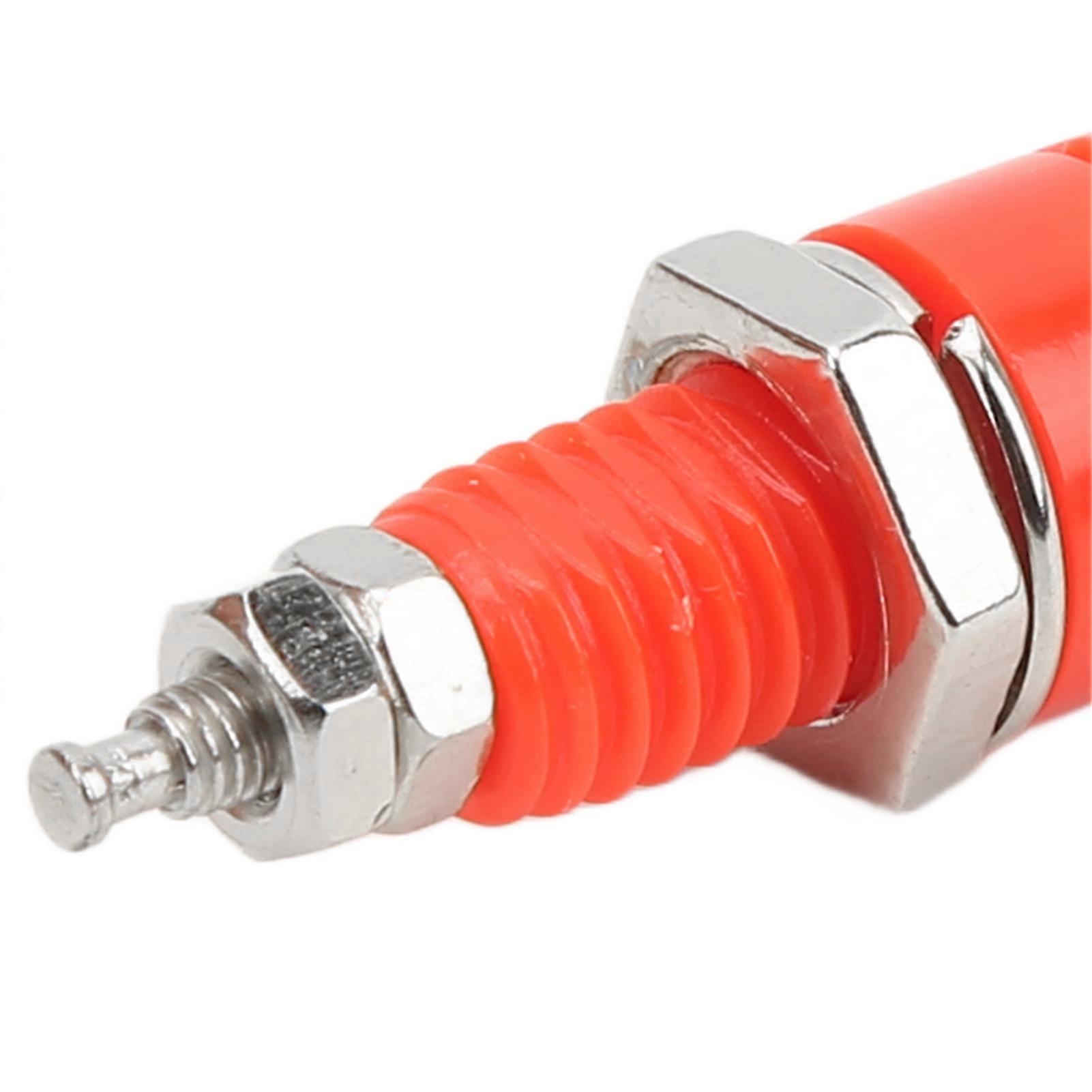 10pcs M3 4mm Terminals Banana Plug Screw Panel Mount for Electronic Equipment Red