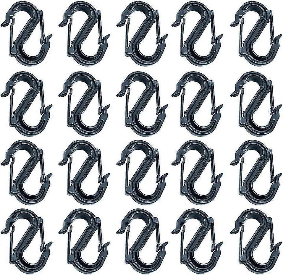 20 Pieces Heavy Duty S Hooks Plastic S Shaped Hooks Hanger Double S Hooks Double Head Clasp, Black
