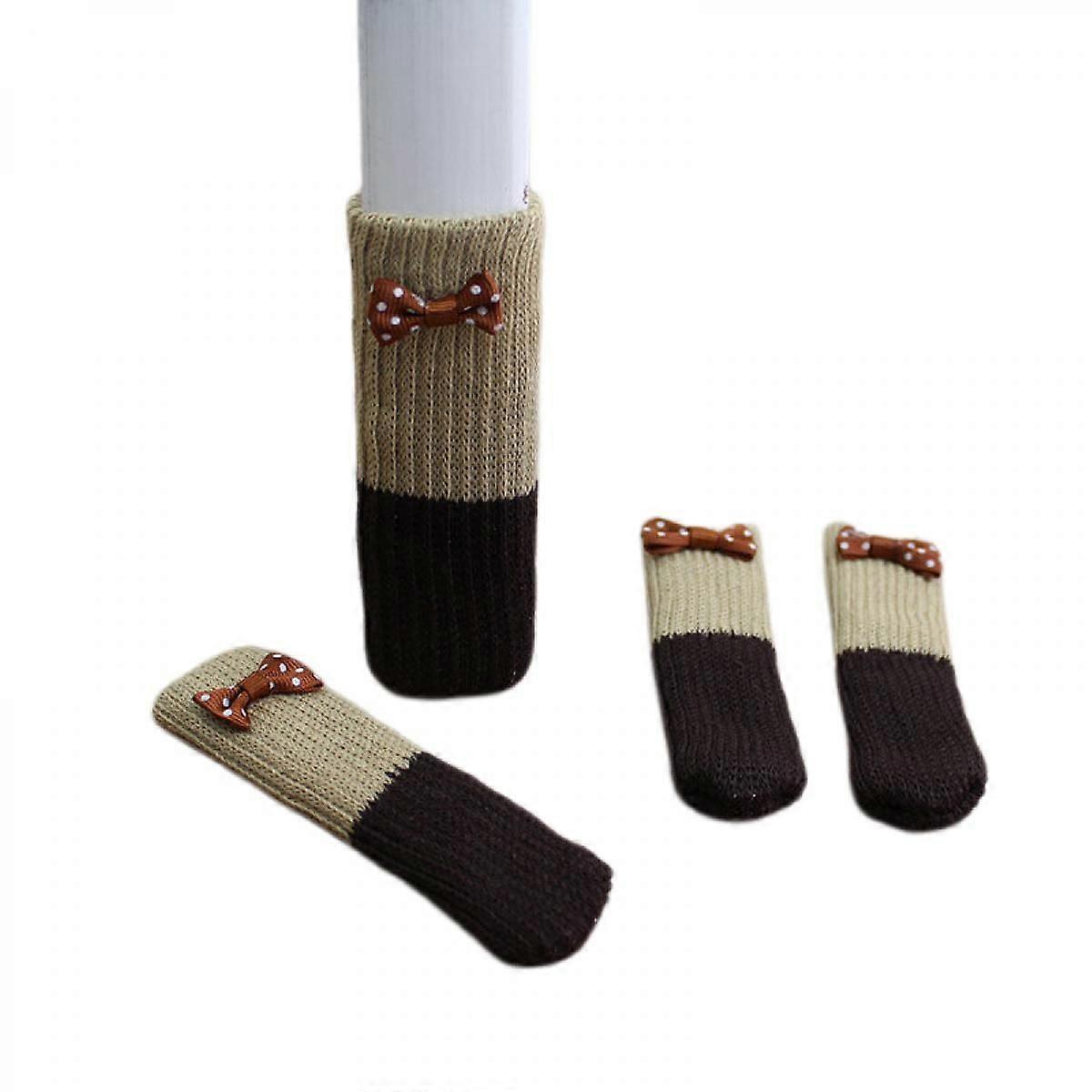 12 PCS Chair Leg Socks Cap, knitted bow Design Furniture Table Floor Protector (3 different styles)