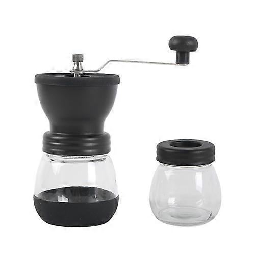 Manual Coffee Grinder Set, Hand Crank Burr Coffee Grinder, Manual Coffee Bean Grinder with Glass Jar
