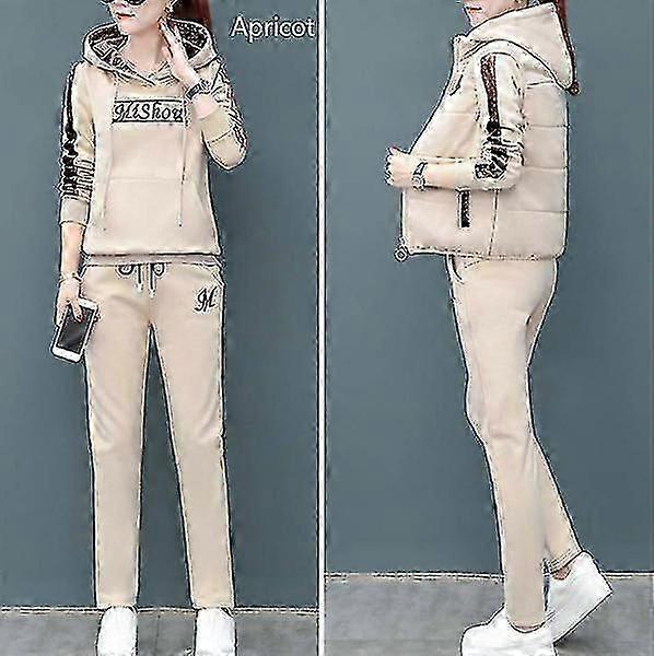 Women'S Autumn And Winter Plus Cashmere Sportswear Casual Three-Piece Suit
