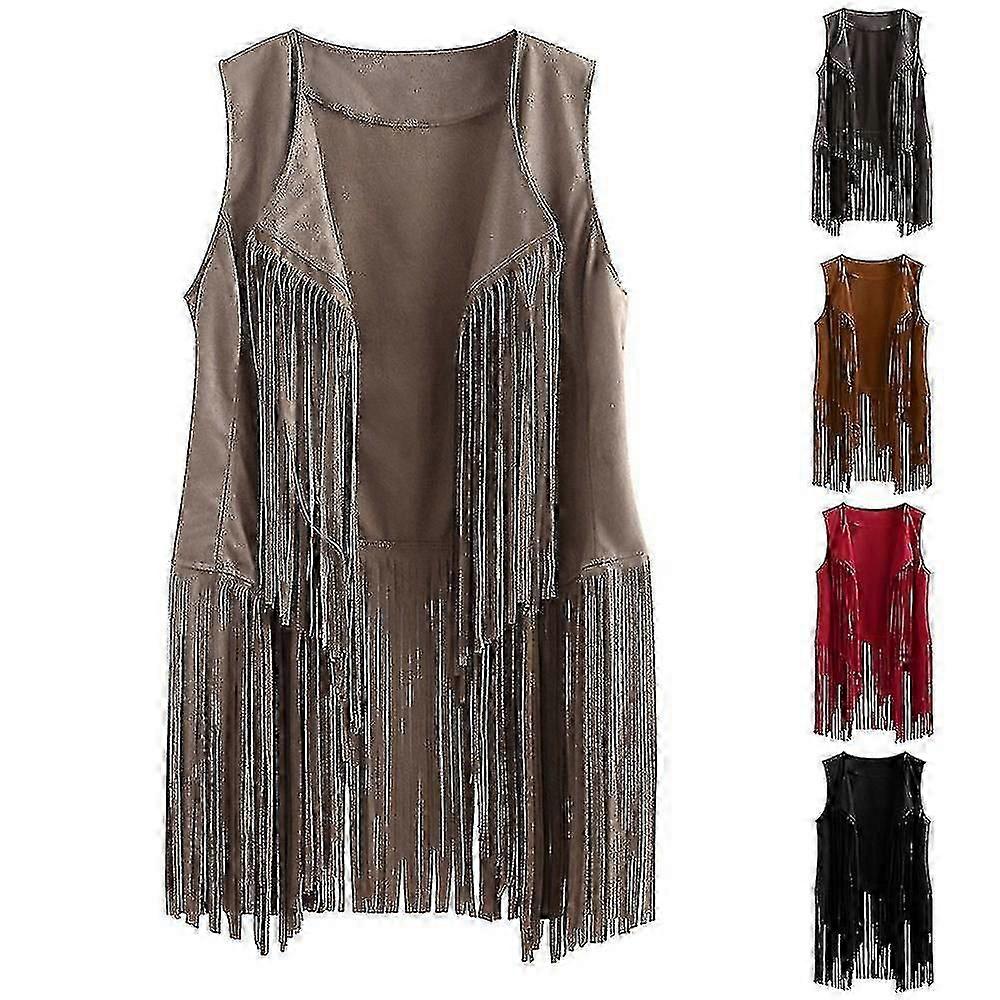 عشرينيات القرن العشرين المرأة رعاة البقر شرابة صدرية بلا أكمام سترة الهبي سترة الرجعية معطف دراجة نارية