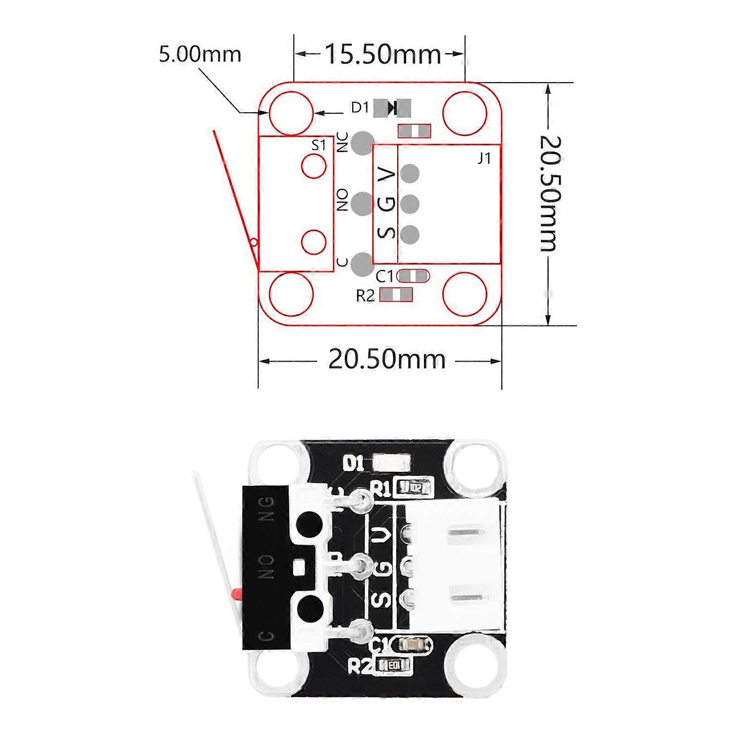 3D Printer Parts End Stop Limit Switch 3Pin Endstop Switch Module Plug Control with Cable for Creali