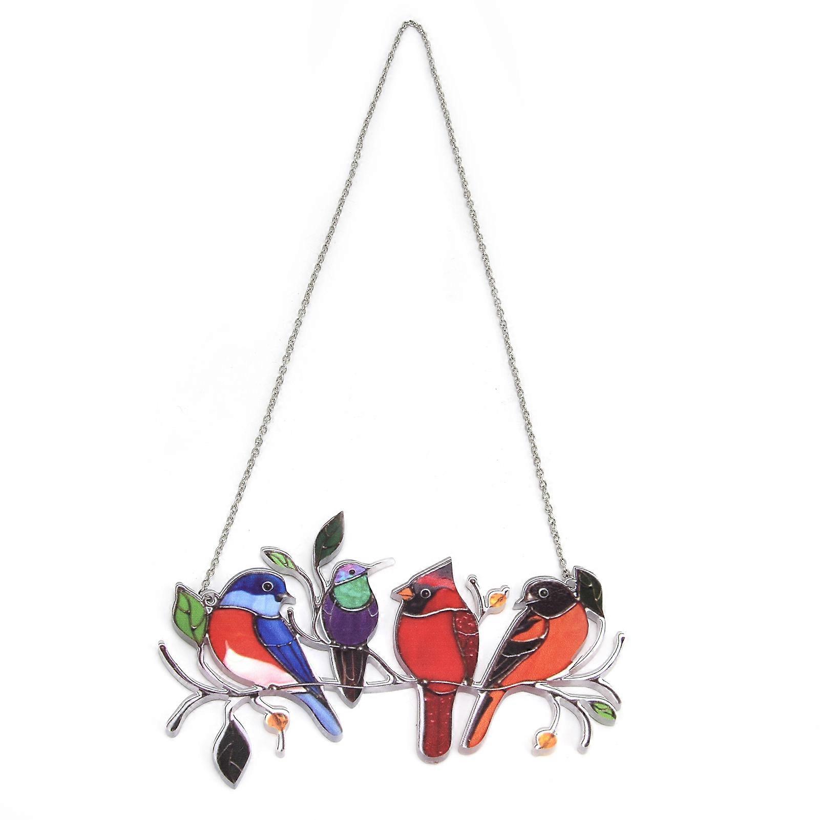 Bird Hanging Ornament Wear‑Resistant Colorful Bird Decor With Lanyard for Glass Window Home