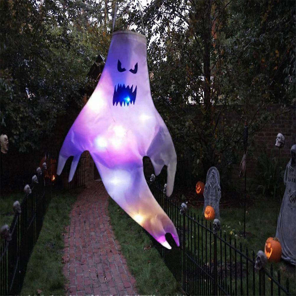LEDLightGhostWindsockHalloweenDecorGardenDecorPropsPartyHomeHanging