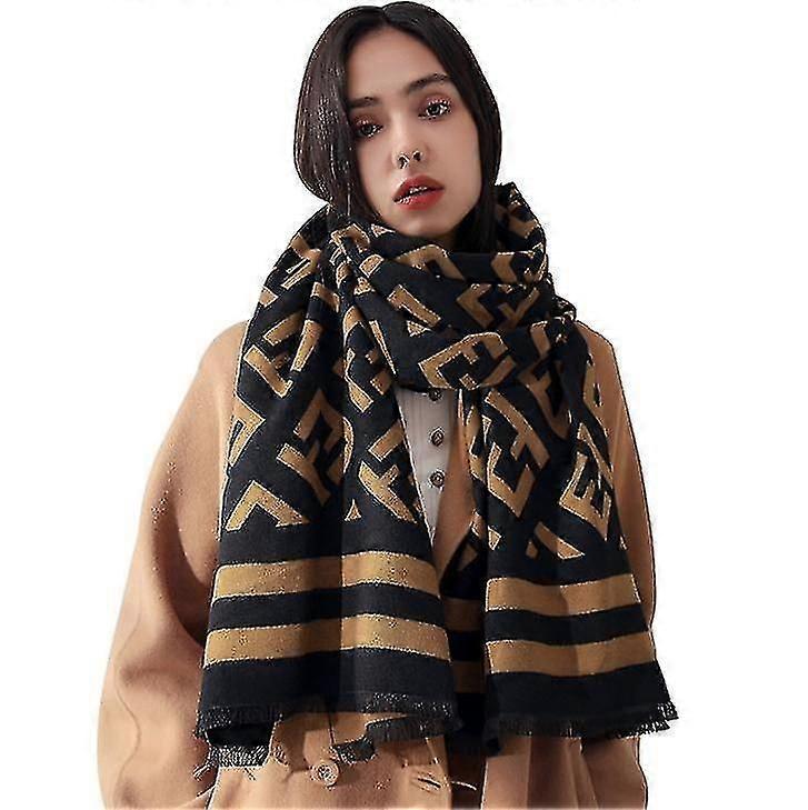 女性冬ソフトウォームスカーフ両面模倣カシミヤショール