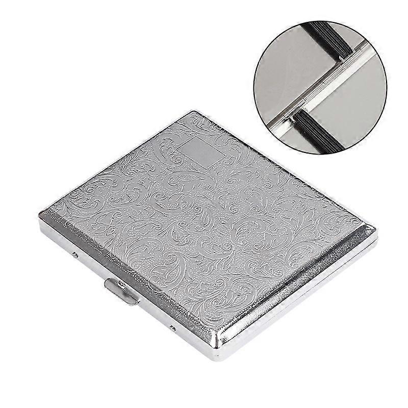 18 Pcs Metal Business Cigarette Box Creative Personality Men's Cigarette Holder Portable Creative Carved Anti-Pressure Cigarette Box
