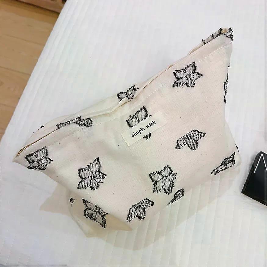 Canvas Women Cosmetic Bag For Make Up Cloth Makeup Pouch Zipper Toiletry Bag For Traveling Lipstick Cosmetics Organizer Cases