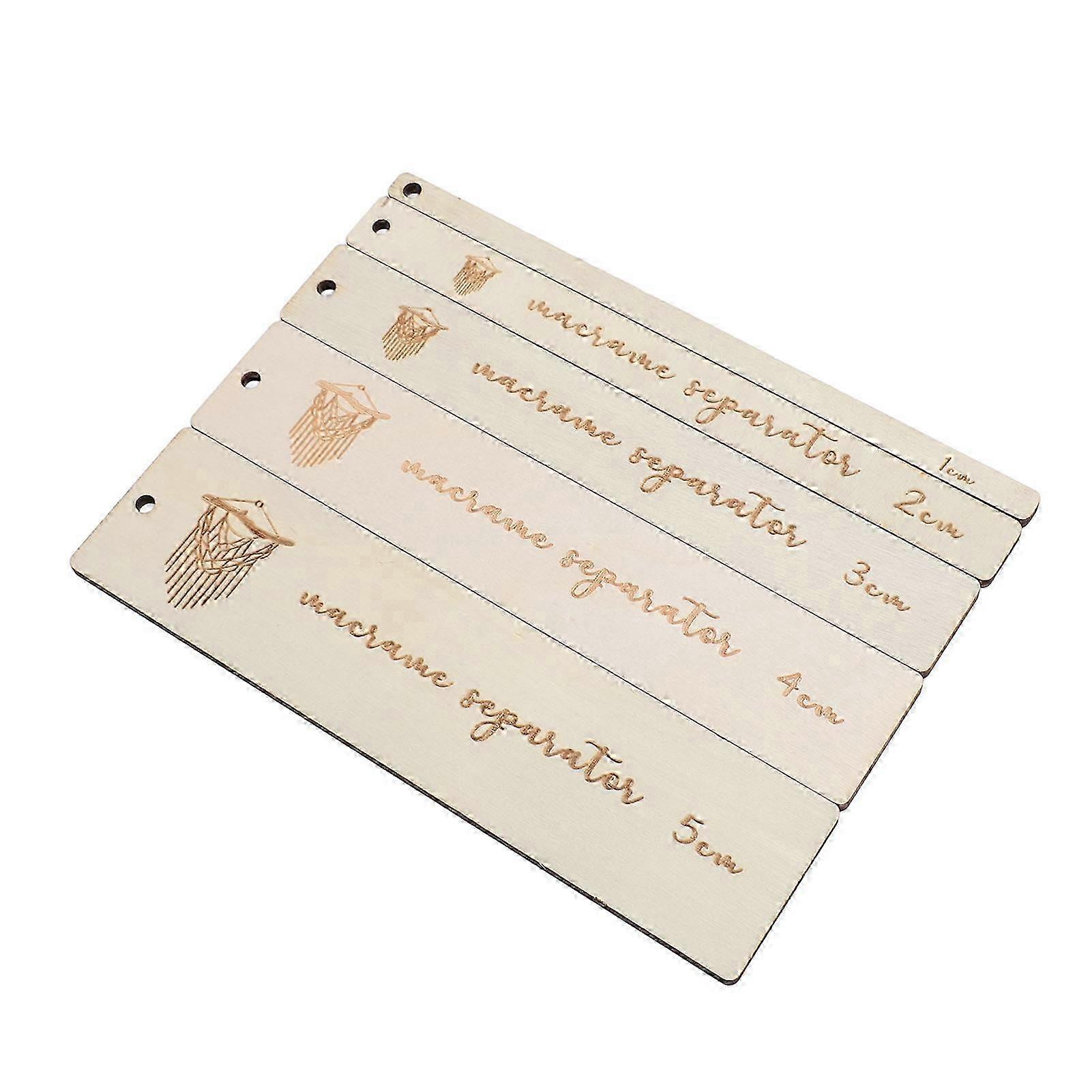 5Pcs Wooden Macrame Board Rulers with Clear Scale - Non-Slip Pattern Separator Tool