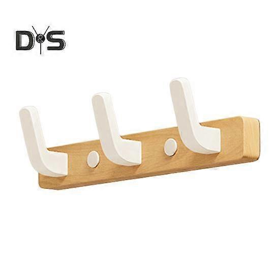 Small Walnut Wood Coat Rack with 5 Hooks Strong Load-bearing Easy to Install Wall Mount Heavy Duty Wooden Jacket Hanger Towel Hook