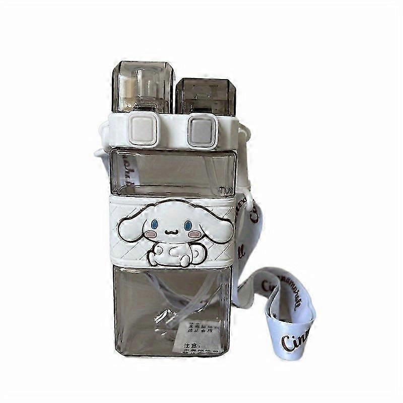 1 قطعة 520 مل / 17.58 أوقية Sanrio Hello Kitty Kuromi ديكور زجاجة ماء من القش ، كوب ماء لطيف كبير السعة مع قش مزدوج ، مناسب