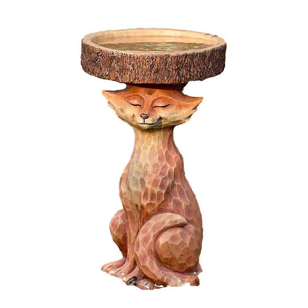 Resin Tree Stump Bird Bath, Vertical Bird Feeder Attracting Feathered Friends Indoors & Outdoors, Multipurpose Garden Decor with Rustic Charm