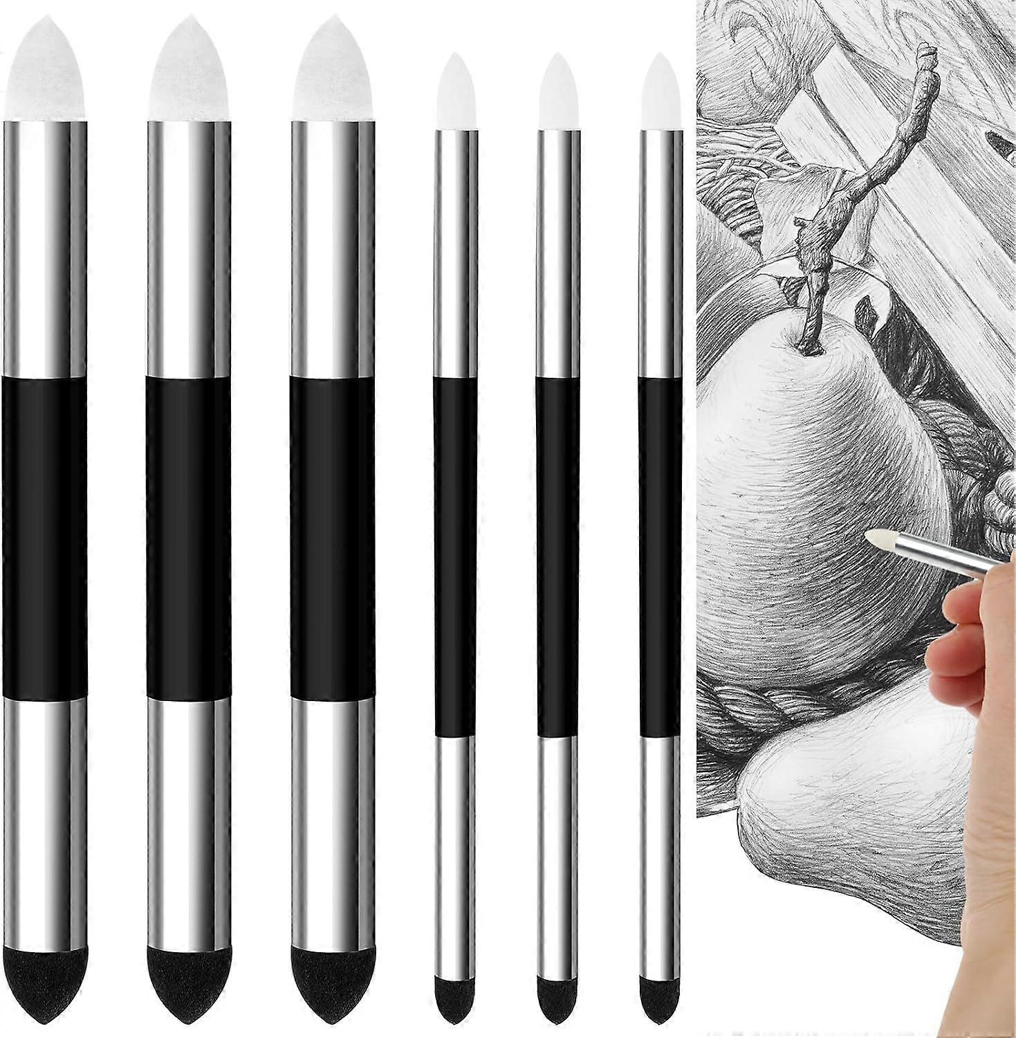 Pack Dual Head Artist Blending Sponges - Professional Sponge Brushes for Sketching, Crafts, Drawing, Blending, Tool for School, Students, Beginners