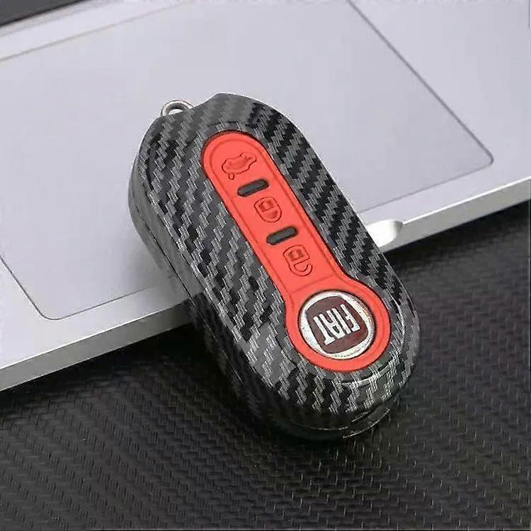 ABS&Silicone Car Flip Key Case Cover compatible for Fiat Ducato 500 500L Panda Grande Punto Lancia Musa Auto Shell Fob Keychain Accessories