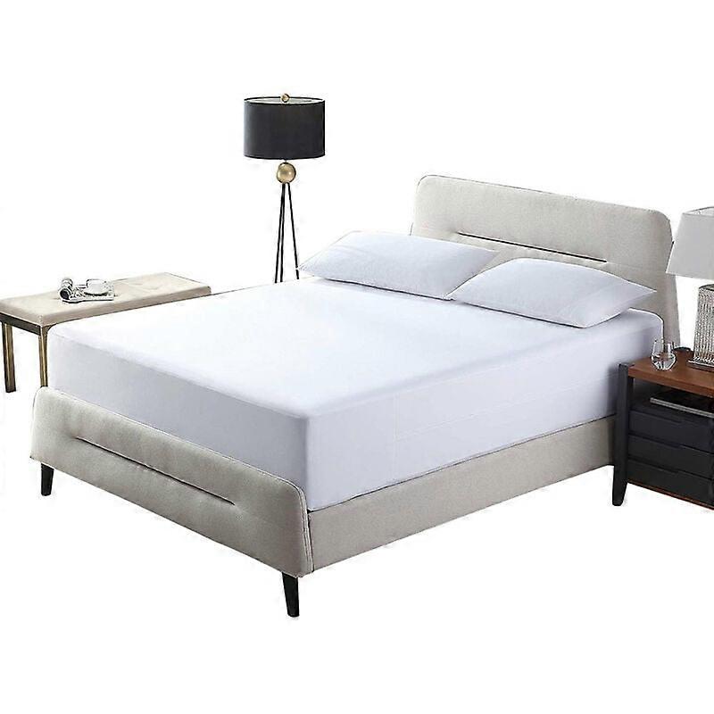Waterproof Fitted Sheet Mattress Protector Bed Sheet, White, 80x200cm