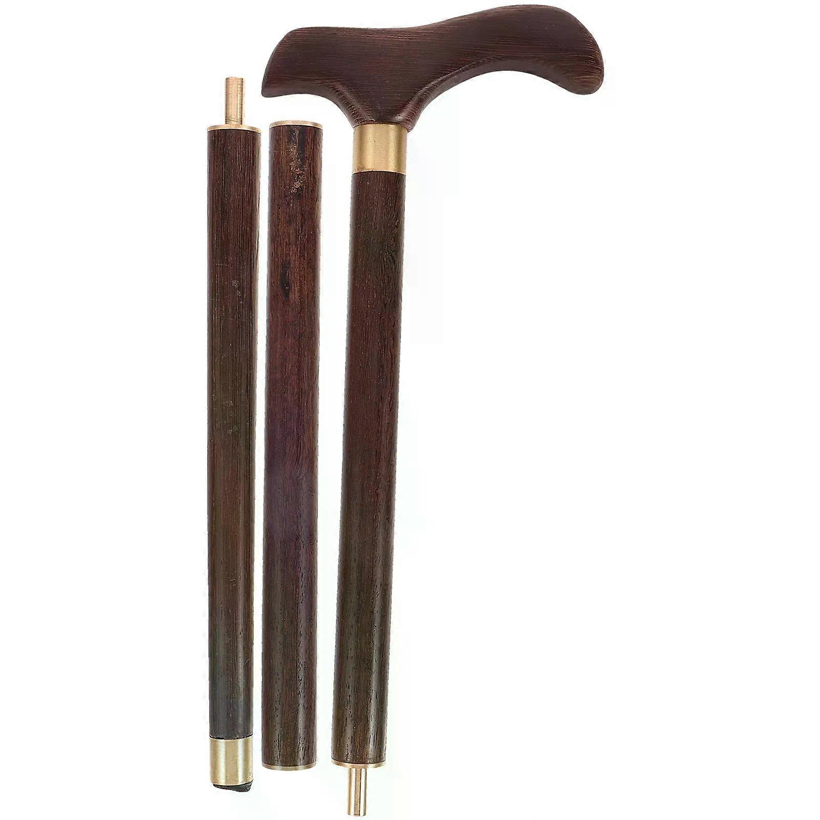 Detachable Walking Cane Adjustable Stick Elderly (chicken Wing Three-section Grip) Wooden Walker