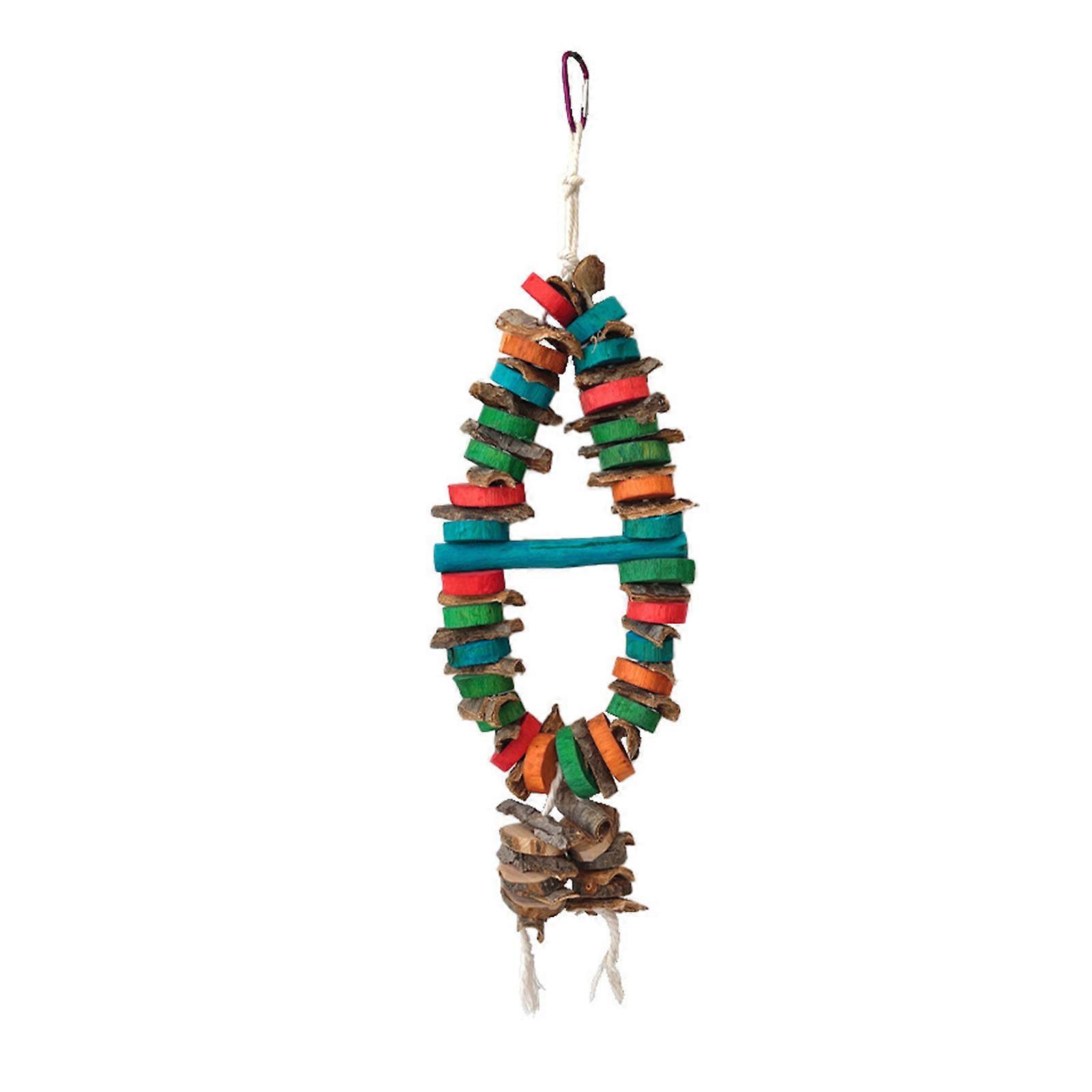 Bird Toy Parrots Chewing Toy Birdcage Block Tearing BiteToy Small Medium Birds Cage Wooden Puzzle for Lovebirds Conures