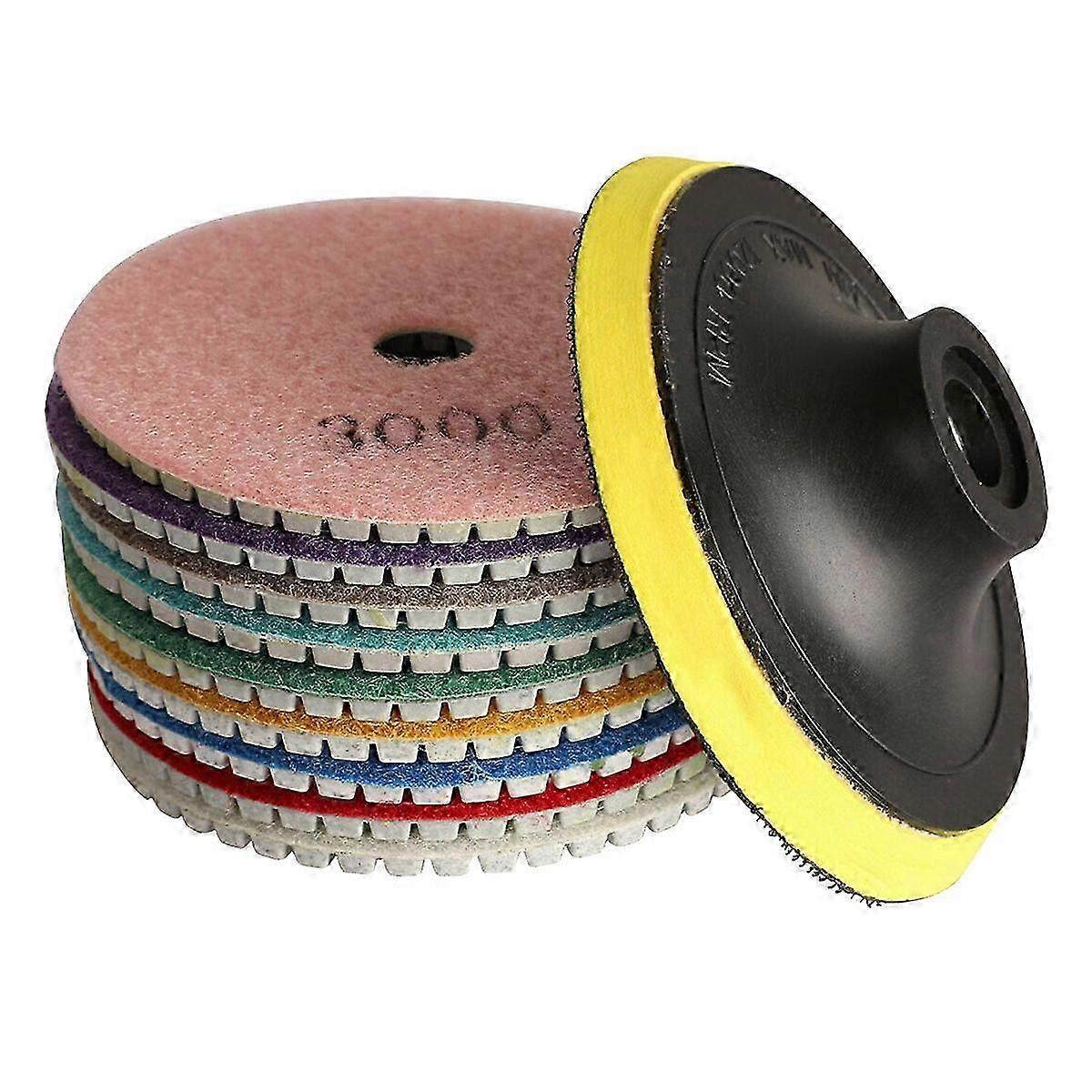 10 Pcs Resin Kits Diamond Dry Polishing Pads Concrete Sanding Pads Wet Grit Pads