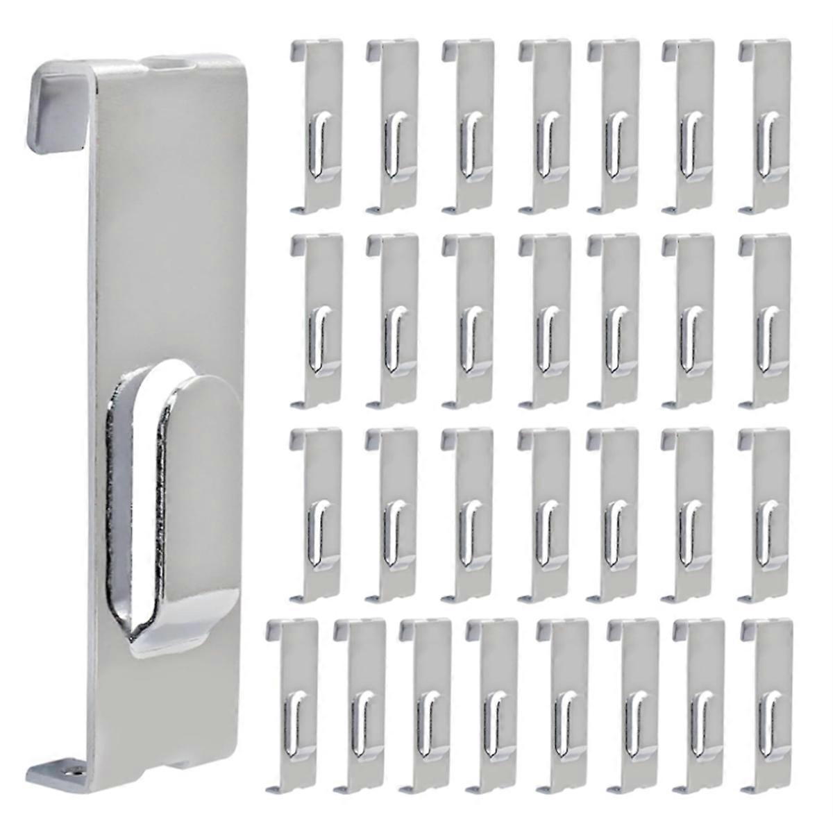 30Pc Gridwall Hooks Hangers,Grid Panel Hooks Grid Wall Hook Silver