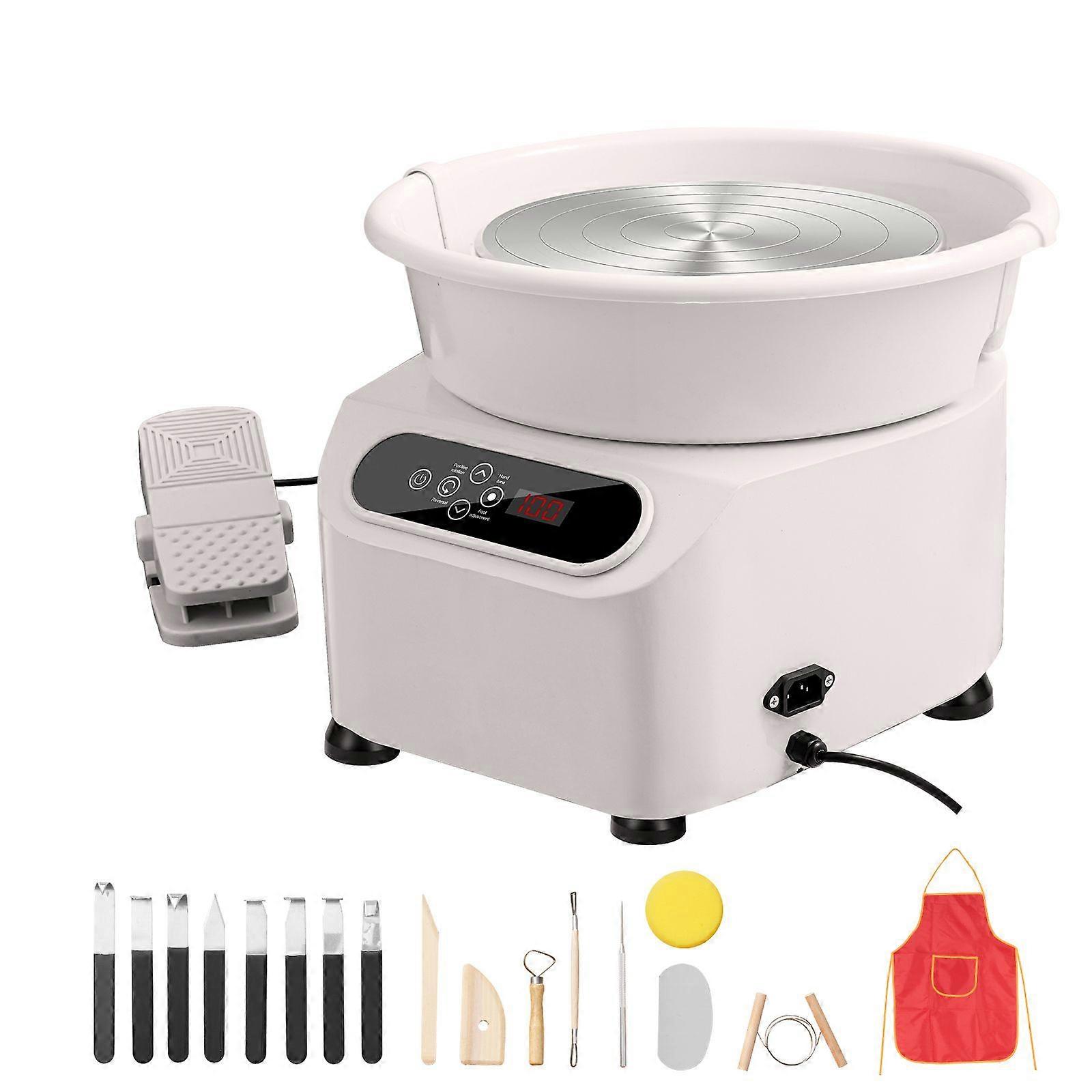Roda de Cerâmica, Máquina Formadora de Cerâmica de 11 polegadas, 450W, com Pedal e Tela LCD Touch