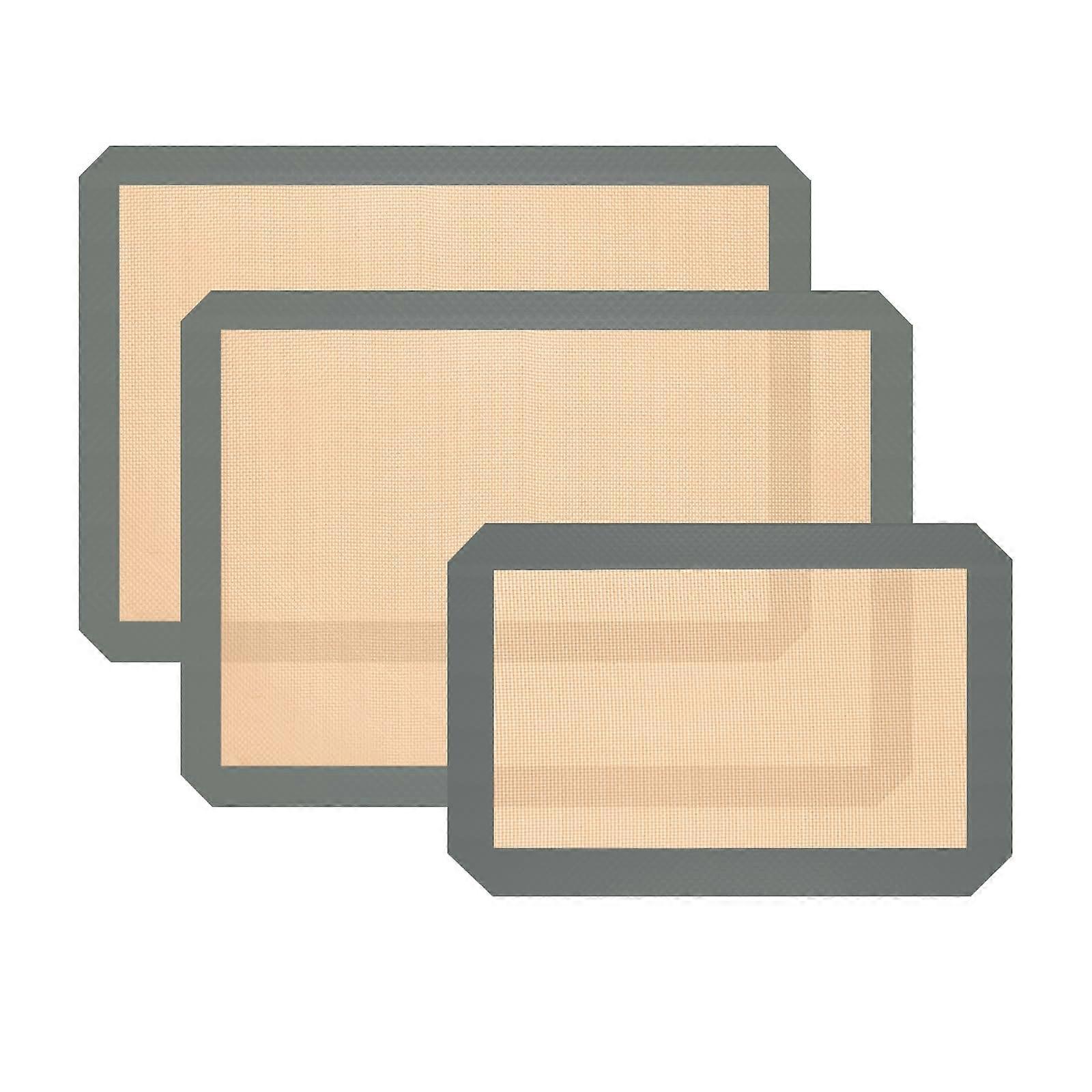 Silicone Baking Mat for Oven Use, Reusable Heat-Resistant Cooking Tray for Cookies and Bread, 3-Pack