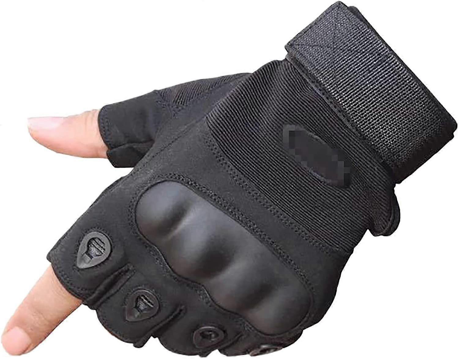 Motorradhandschuhe Halbfinger mit Handy Touchscreen Fahren Arbeitshandschuhe, schwarz XL