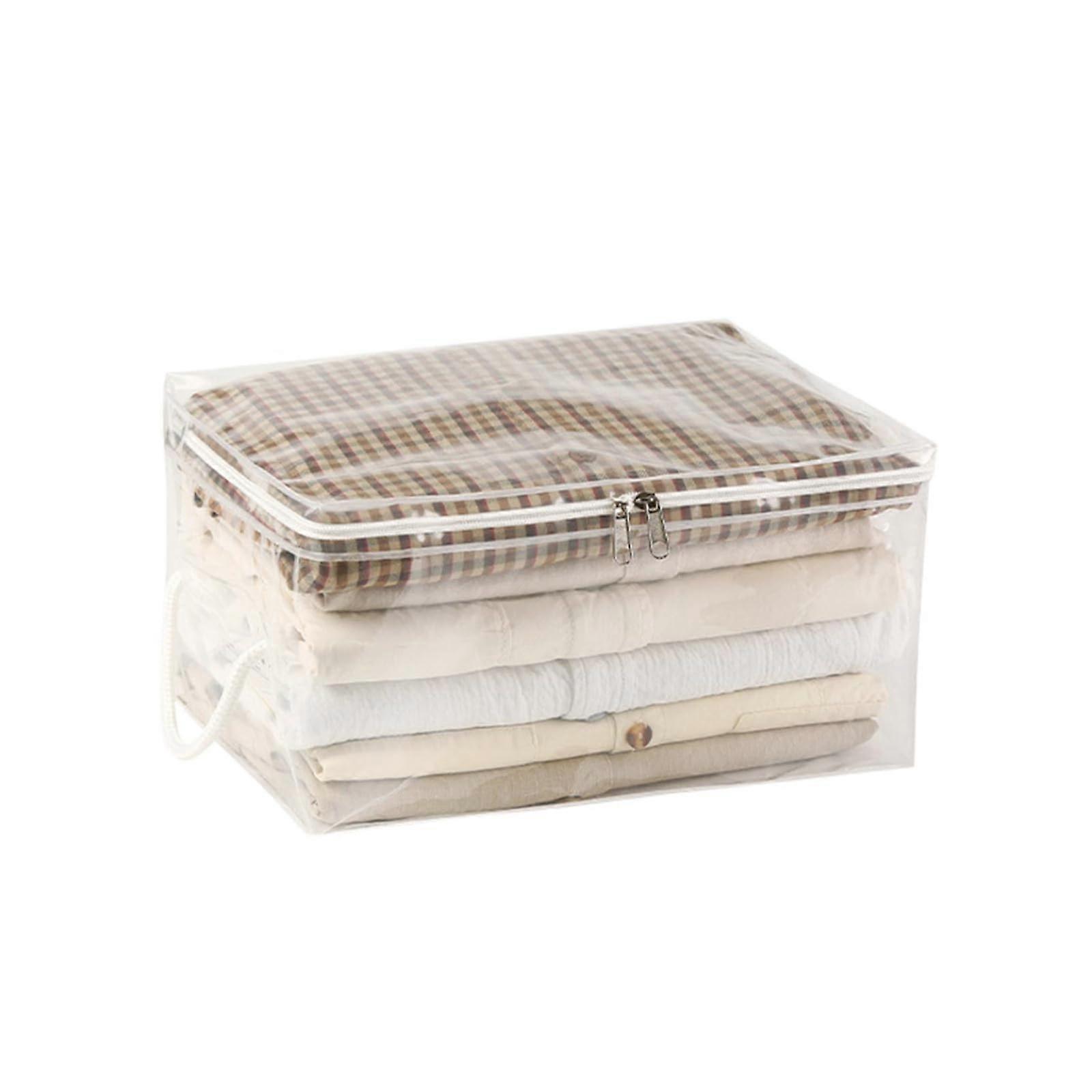 Outdoor Storage Bag with White Handles and Zipper for Organizing Sweaters, Blankets, and Seasonal Items