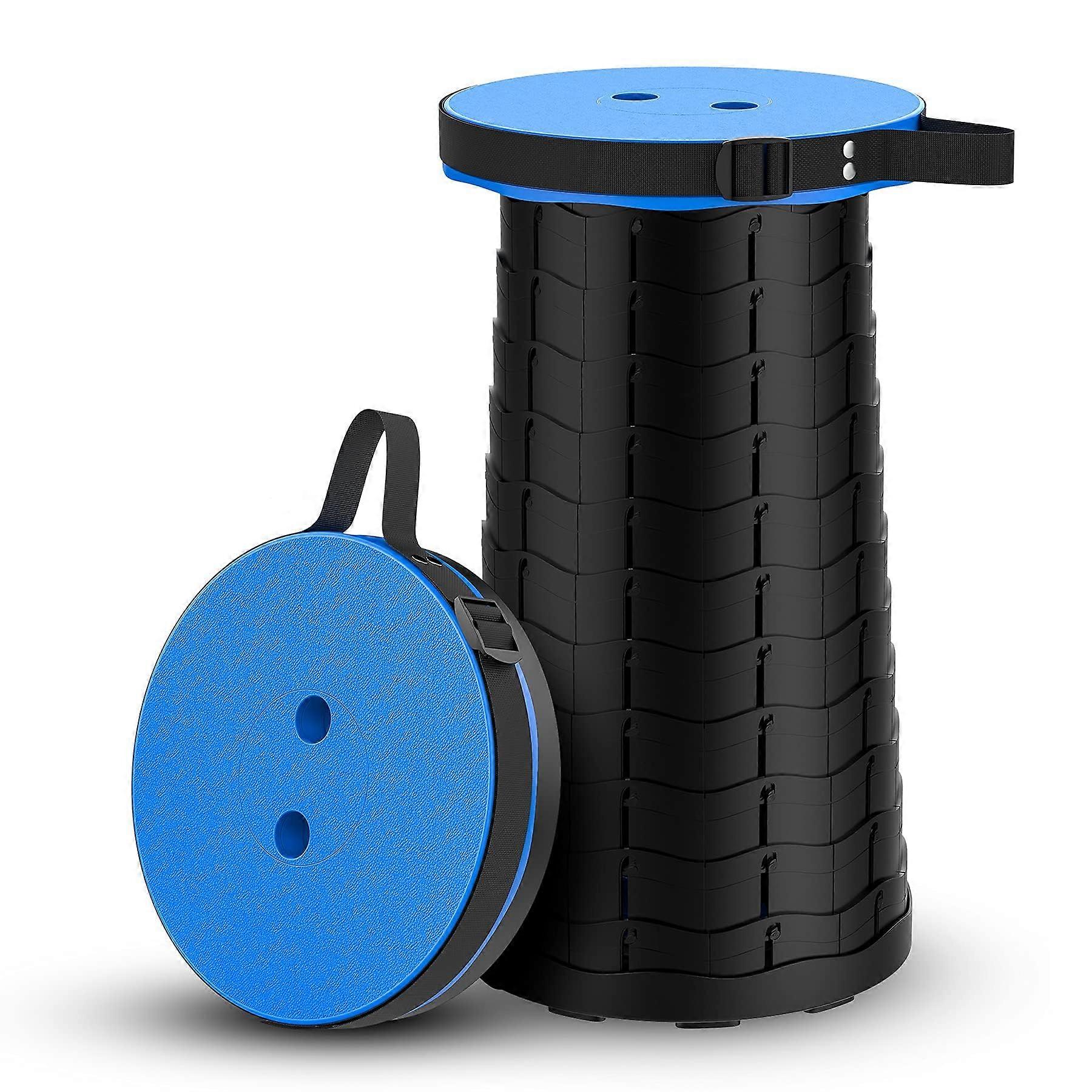 Collapsible Stool with Adjustable Height 10 to 18 Inches, Folding Telescoping Portable Camping Seat, Lightweight Design