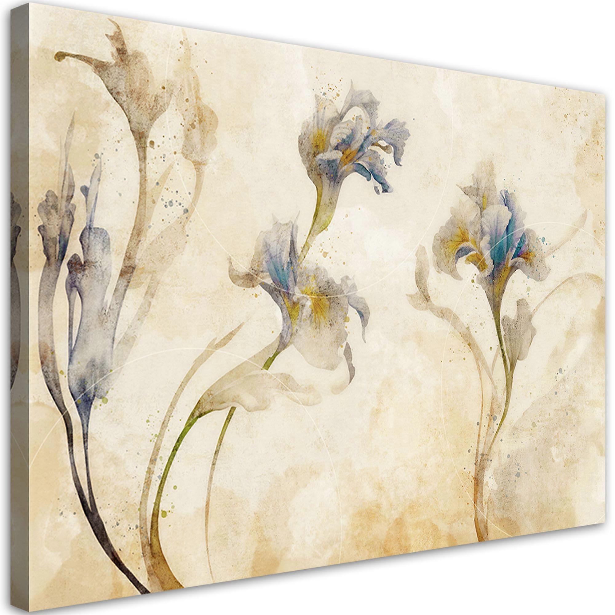 Impression sur toile, Iris aquarelle - 90x60