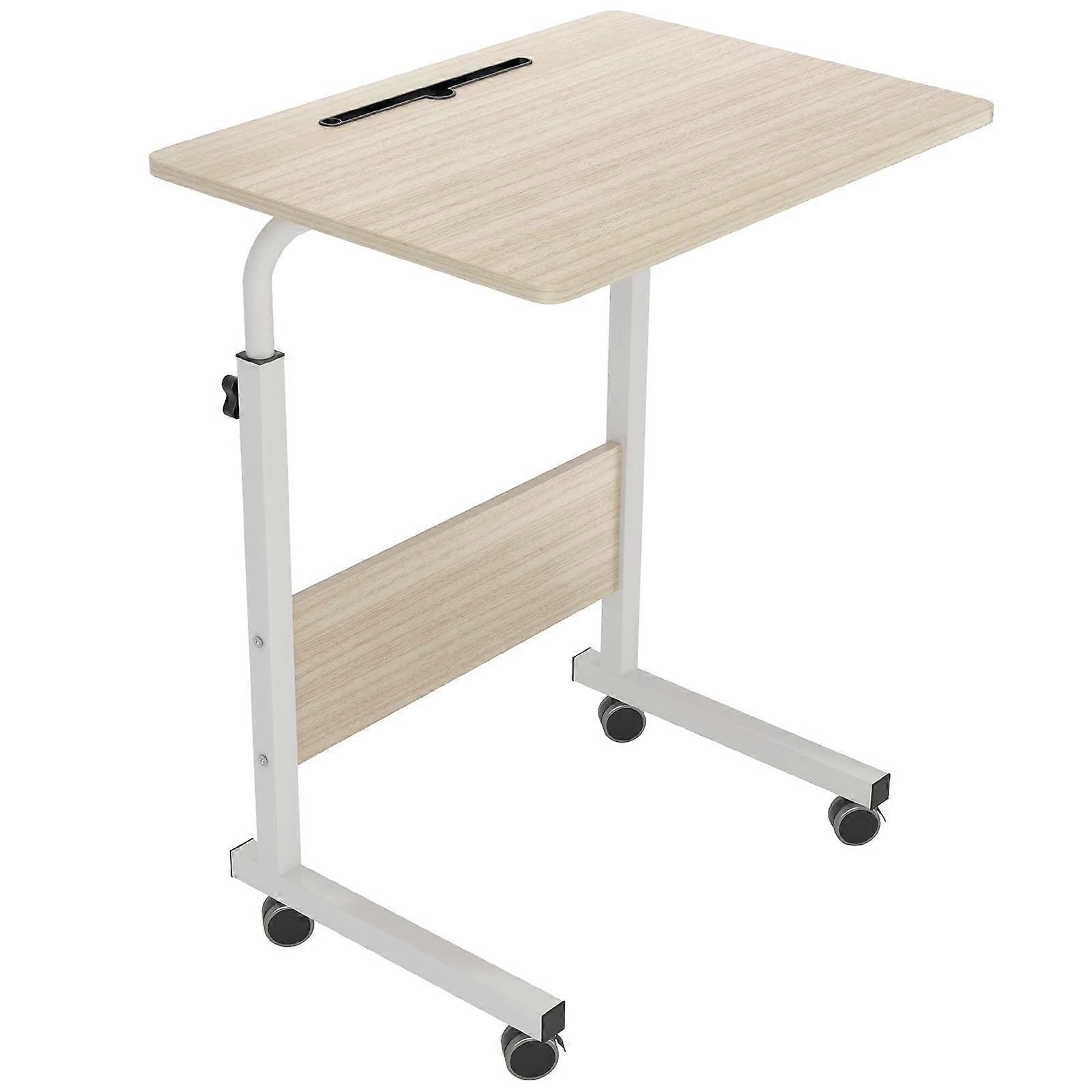 Rolling Laptop Desk Stand – Adjustable Mobile Desk, 23.6 Inches Medium Size, Portable Workstation for Home Office