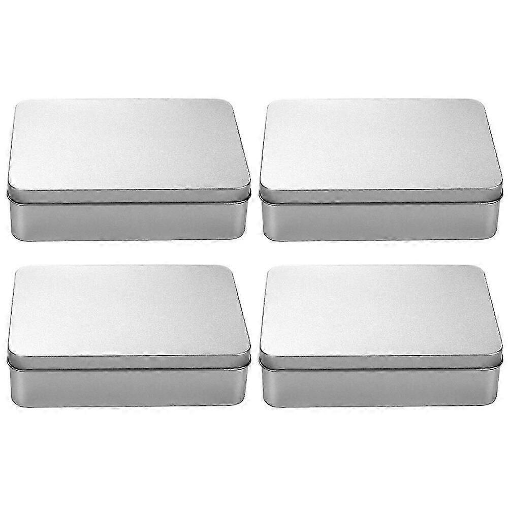4pcs Tin Box With Lid Tinplate Storage Holder Tinplate Candy Can Accessory