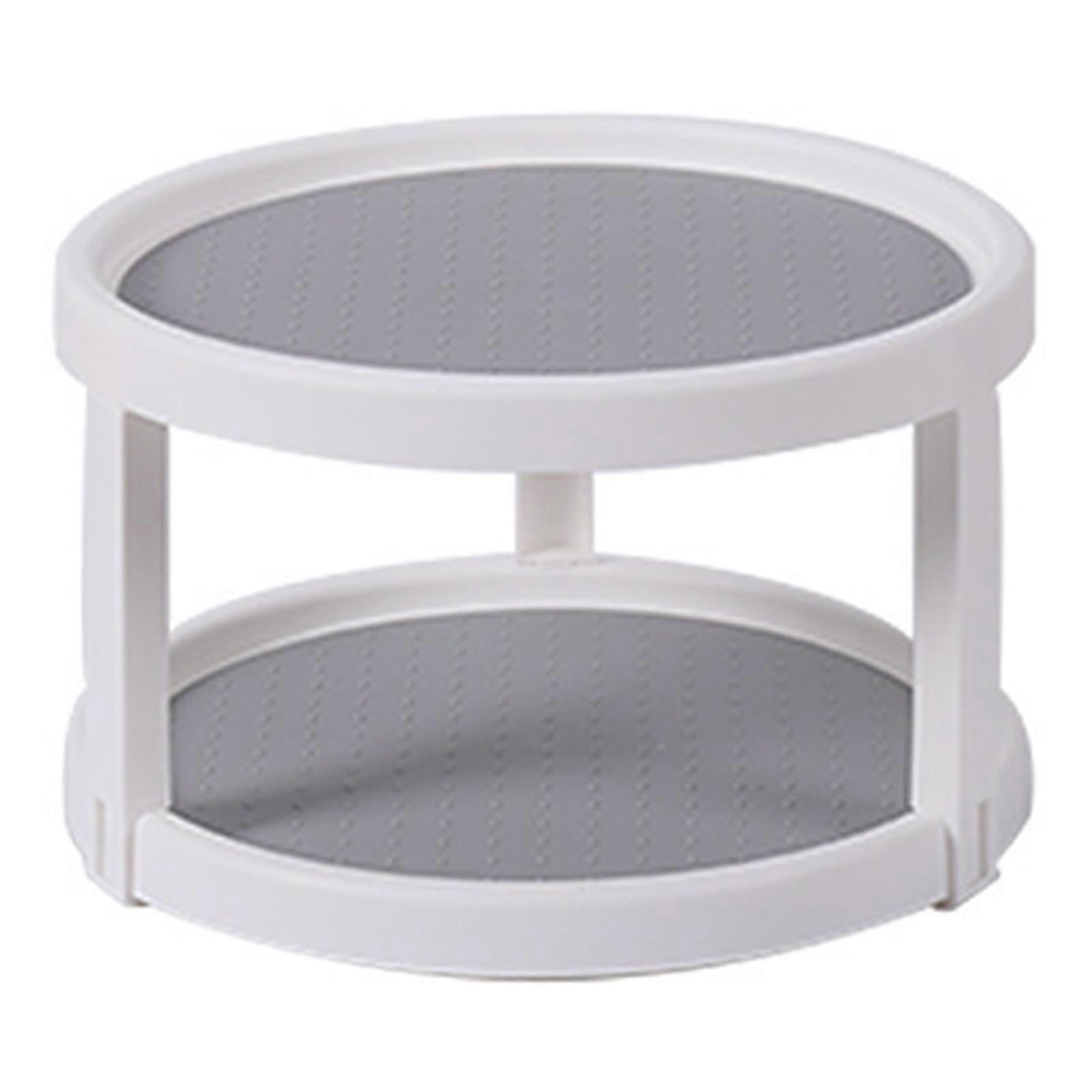 Rotating Spice Organizer Two Tier Compact Turntable Spice Storage Sturdy Kitchen Organizing Rack