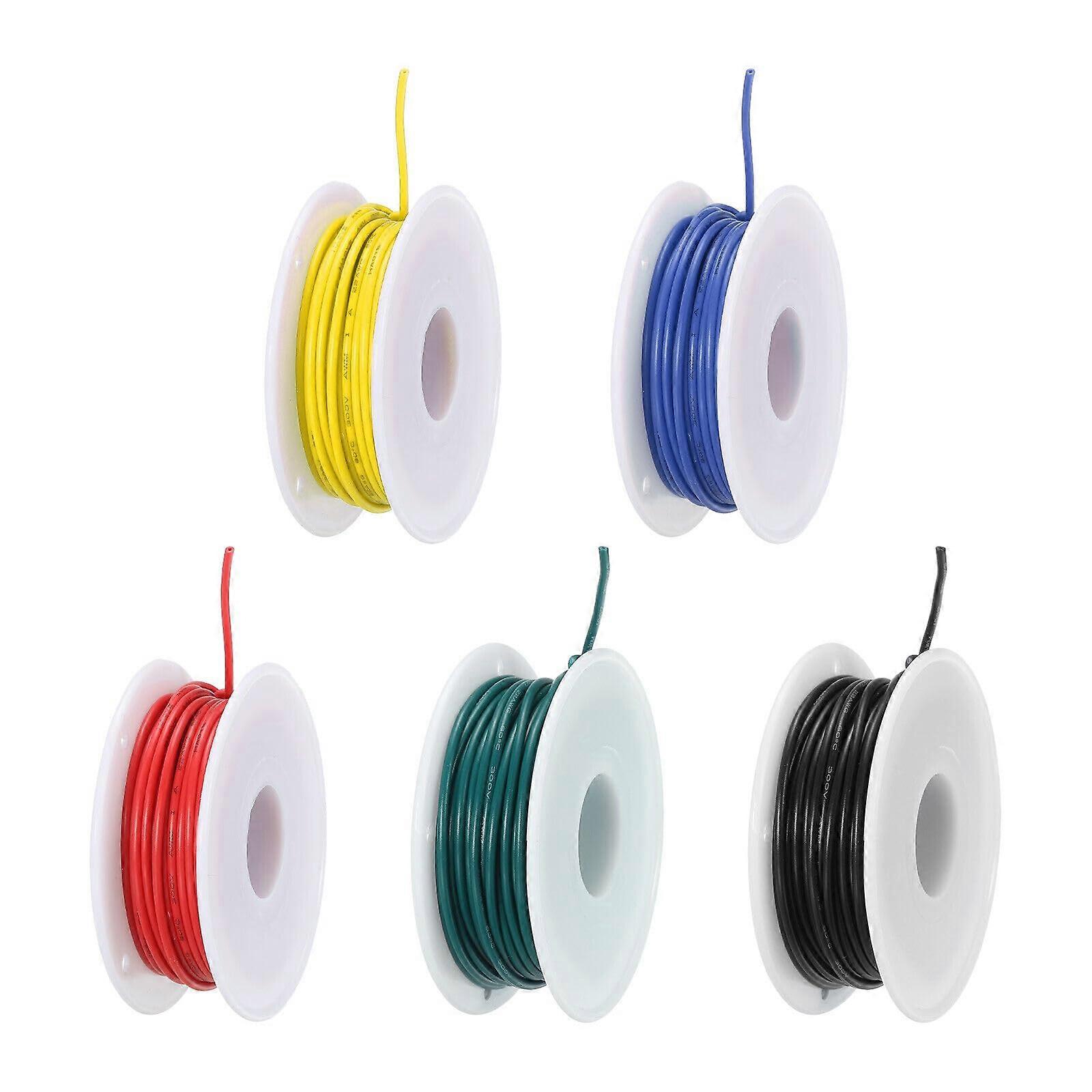 22AWG Electrical Wire Tool Part, 1007 PVC Stranded Wire, 50m 164ft, Available in 5 Colors, Compatible with Various Projects