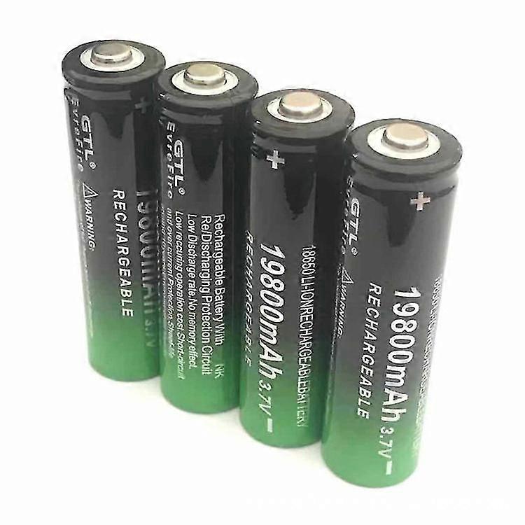 4 pcs 18650 19800mah3.7v Flash recharable