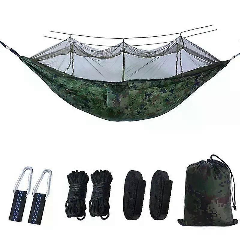 Outdoor Camping Double Hammock Swing Garden Travel Portable Anti-rollover Mosquito Net Hammock Parachute Fabric Rocking Chair