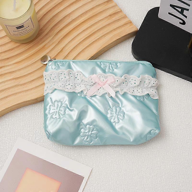 Ins Simple Style Butterfly Lace Quilted Coin Purse Portable Wallet Pouch Storage Matching Clutch Bag