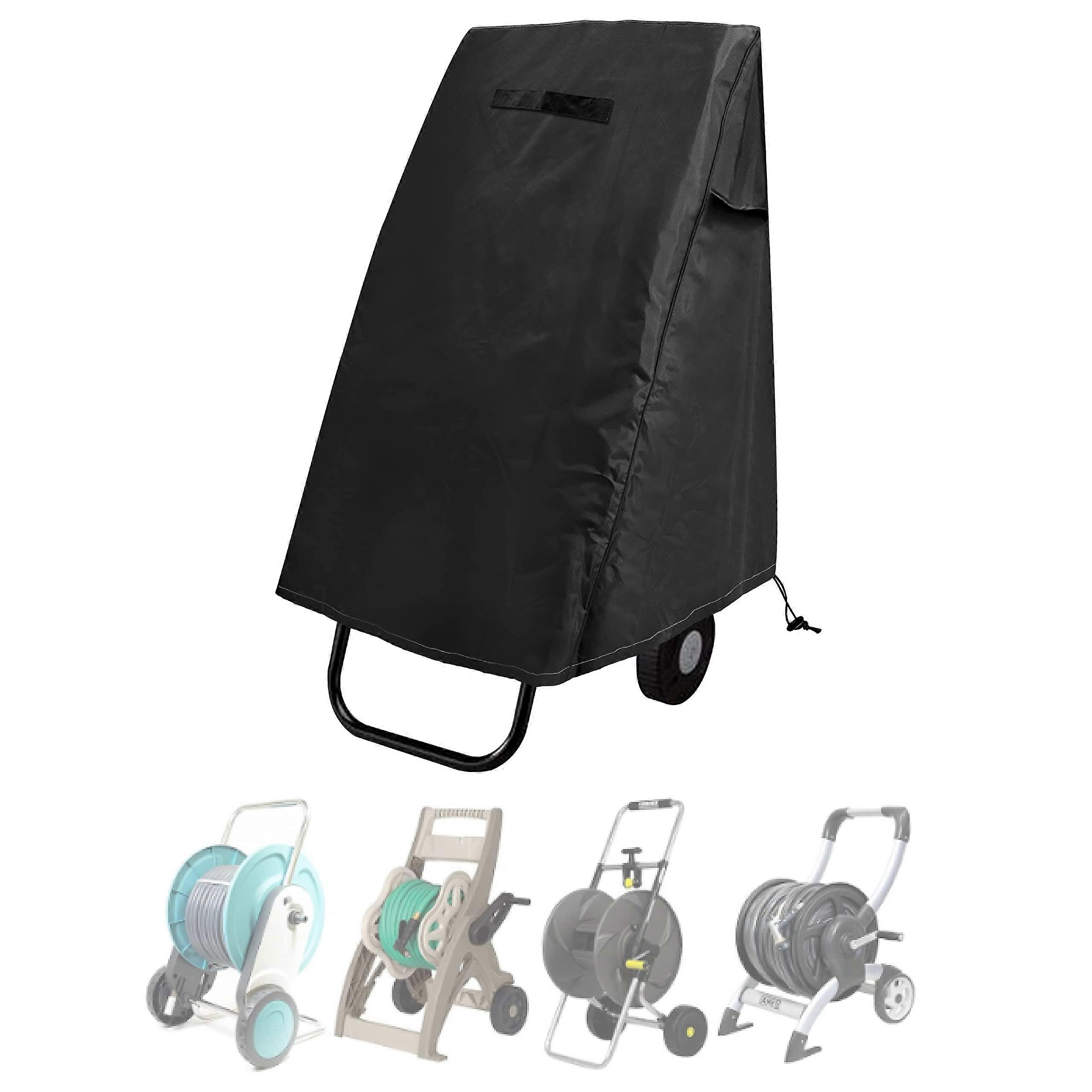 Garden Hose Reel Cover, 420D Oxford Polyester Coated Tarp,, All Weather Use, for:Klz,Suncast,OB and More,Black.25.9' x24.8' x 34.6'.