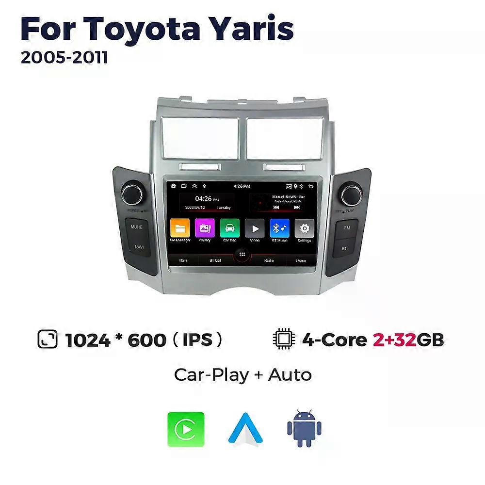 Android 13 Car radio For Toyota Yaris XP90 Vitz Platz 2005-2012 CarPlay Android Auto Multimedia GPS Navigation Video Player WiFi