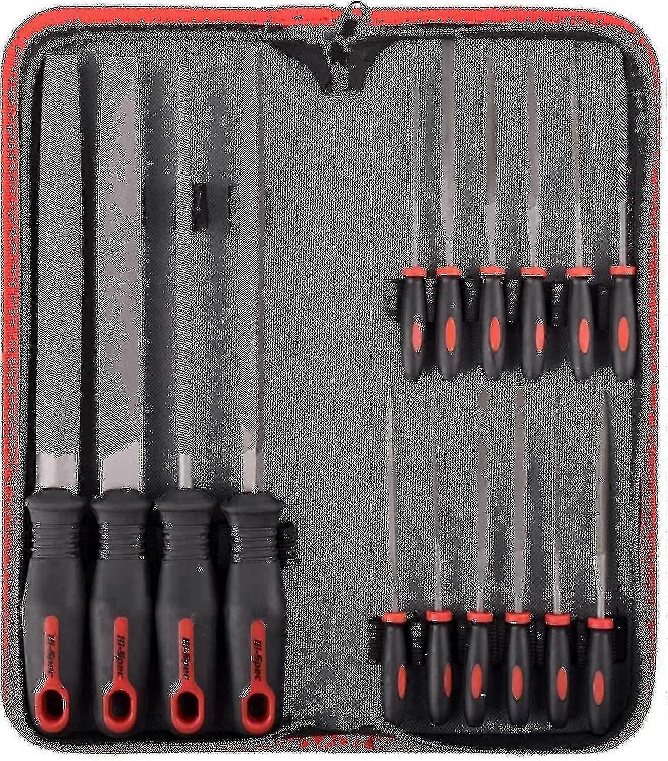 Hi-spec File Kit, 16pc Carbon-steel Files, 200mm File, Half Round, Round, Triangle File, 8pc Needle